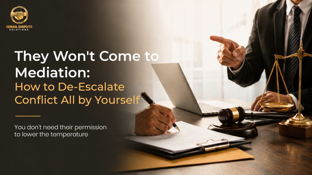 They Won't Come to Mediation: How to De-Escalate Conflict All by Yourself